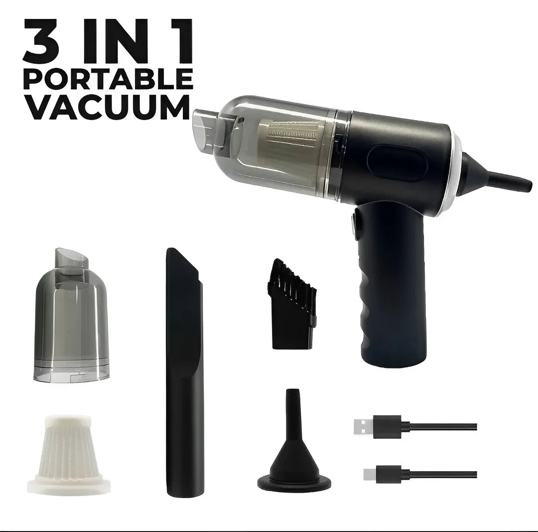 3 in 1 Car Vacuum Cleaner From Car, Home, Computer, Cordless Rechargeable Cleaner