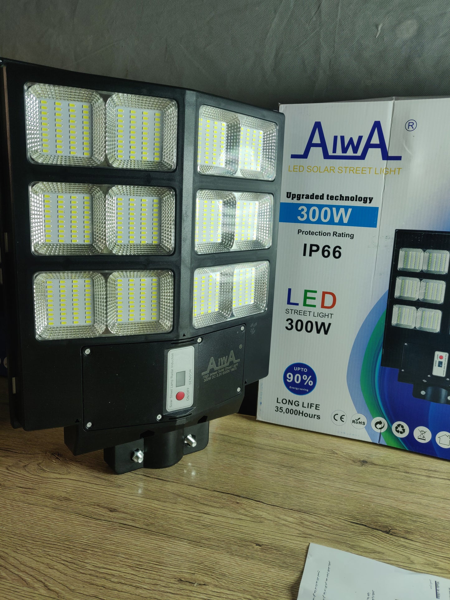 300W Solar Street Light | Remote control | 8-12 Hours Battery Backup | Complete Fitting Accessories