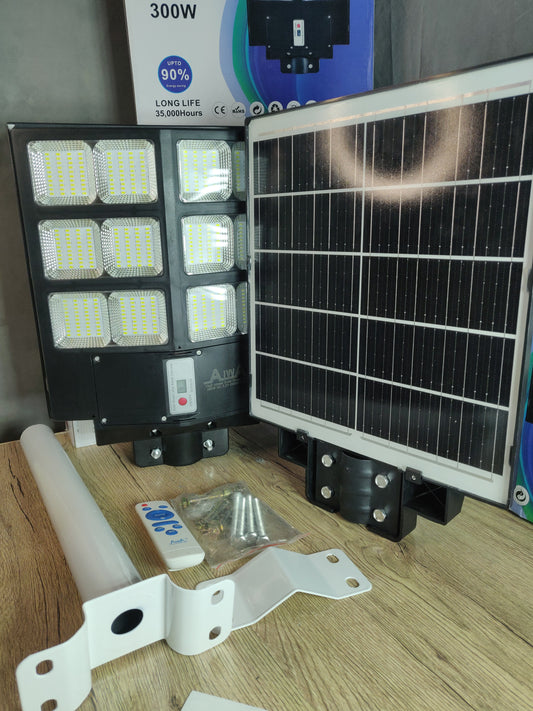 300W Solar Street Light | Remote control | 8-12 Hours Battery Backup | Complete Fitting Accessories